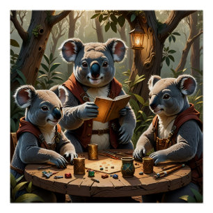 Póster Koalas Jugando Roles