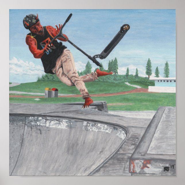 Póster Kobold Kick Scooter Sports Fantasy Wall Art (Frente)