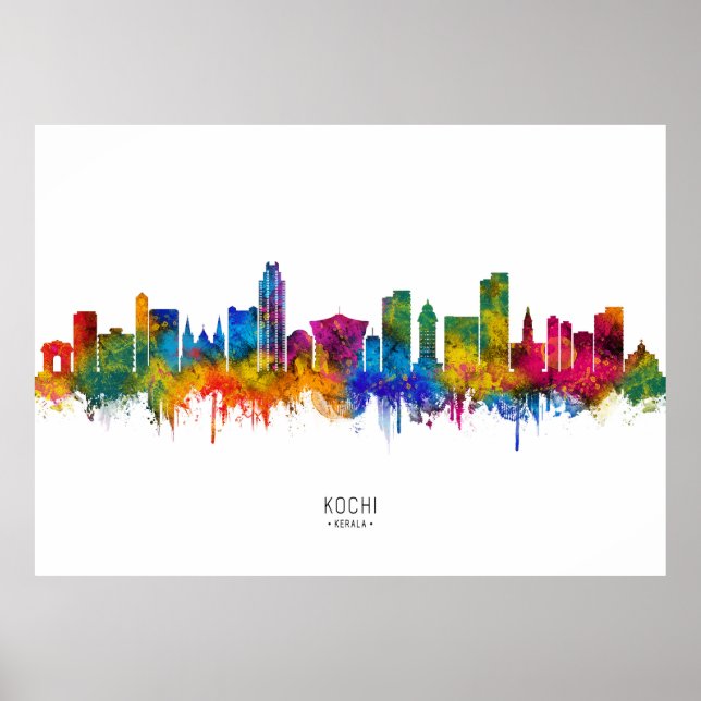 Póster Kochi Kerala Skyline (Frente)