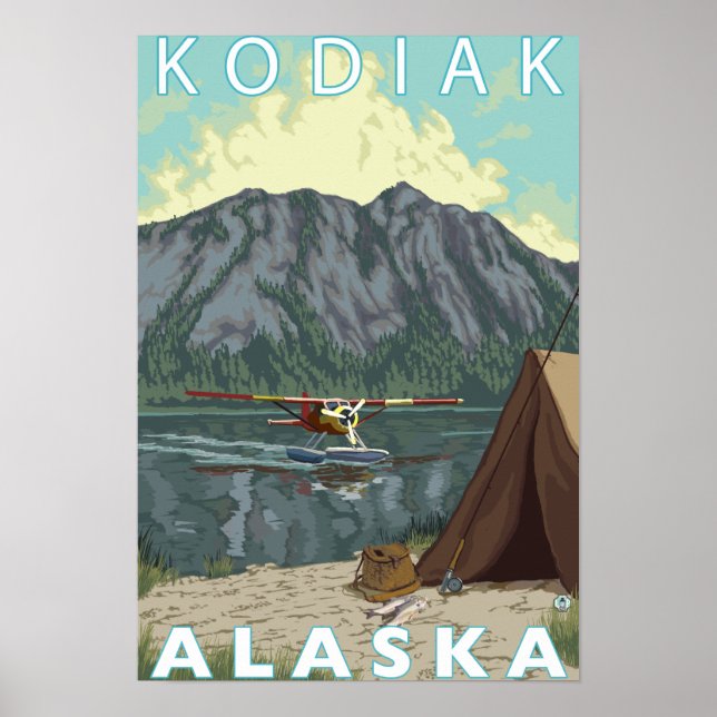 Póster Kodiak, pesca con aviones Alaska Bush (Frente)