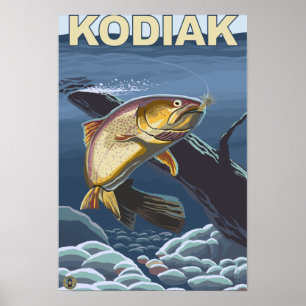 Póster Kodiak, sección representativa de la trucha de