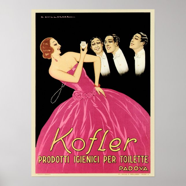 Póster KOFLER Cosméticos Italianos Perfume Lotion Cream A (Frente)