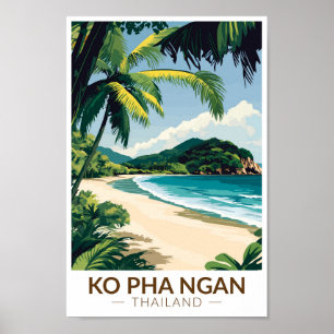 Póster Koh Pha Ngan Tailandia Viaje a la intemperie