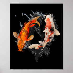 Póster Koi Fish I Koi Carp Pond Japan Tattoo