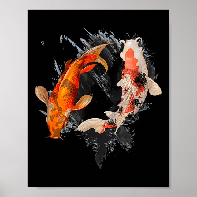 Póster Koi Fish I Koi Carp Pond Japan Tattoo (Frente)