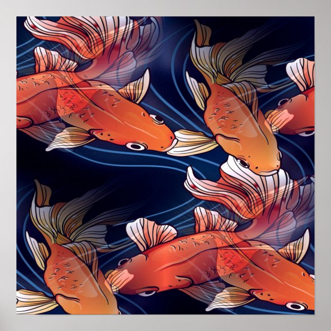 Póster Koi Fish japonés (Frente)