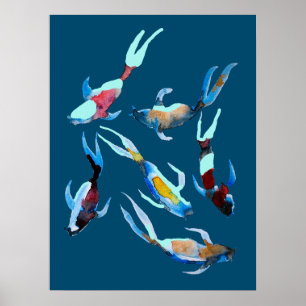 Póster Koi Fish watercolor