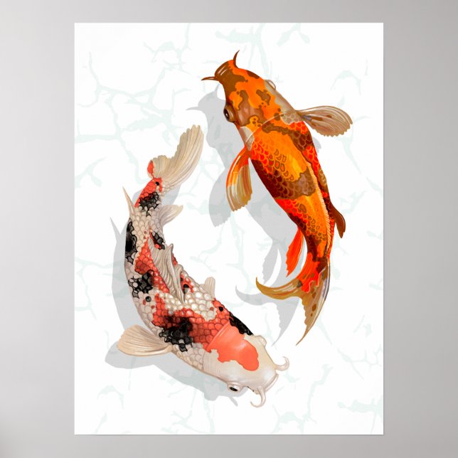 Póster Koi Pond japonés (Frente)