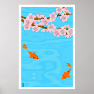 Póster Koi y Sakura