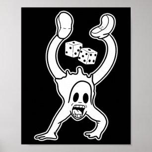 Póster Koko El payaso Ghost Lucky Dice Handstand Gótico C