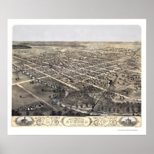 Póster Kokomo, EN el mapa panorámico - 1868