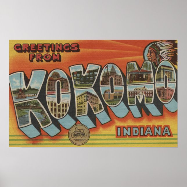 Póster Kokomo, Indiana - Escenas de letras grandes (Frente)