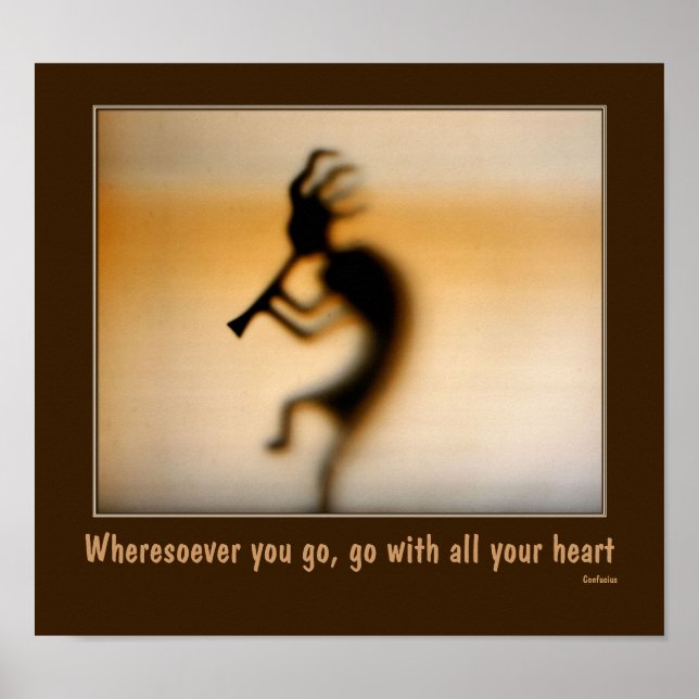 Póster Kokopelli Attitude Confucius Cita Inspiradora (Frente)