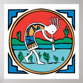 Póster Kokopelli nativo americano