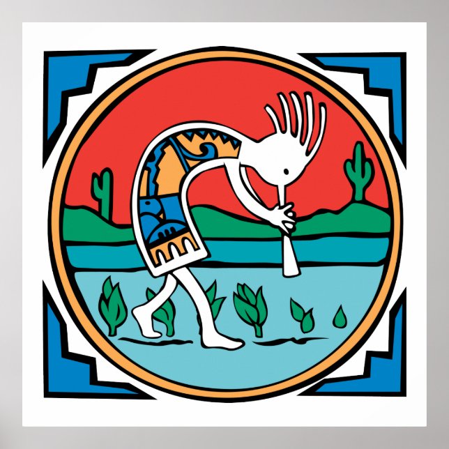 Póster Kokopelli nativo americano (Frente)