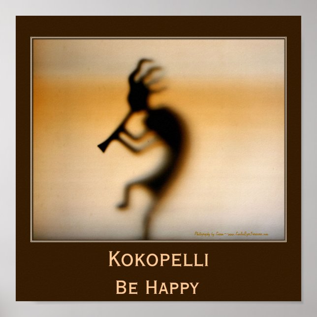 Póster Kokopelli Sé Feliz Inspirador (Frente)