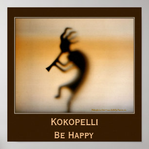Póster Kokopelli Sé Feliz Inspirador