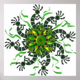 Póster Kokopelli Wheel Print