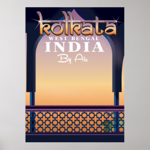 Póster Kolkata - poster de vacaciones de Bengala Occident