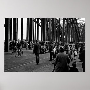 Póster Köln um 1930 - Hohenzollernbrücke - Colonia