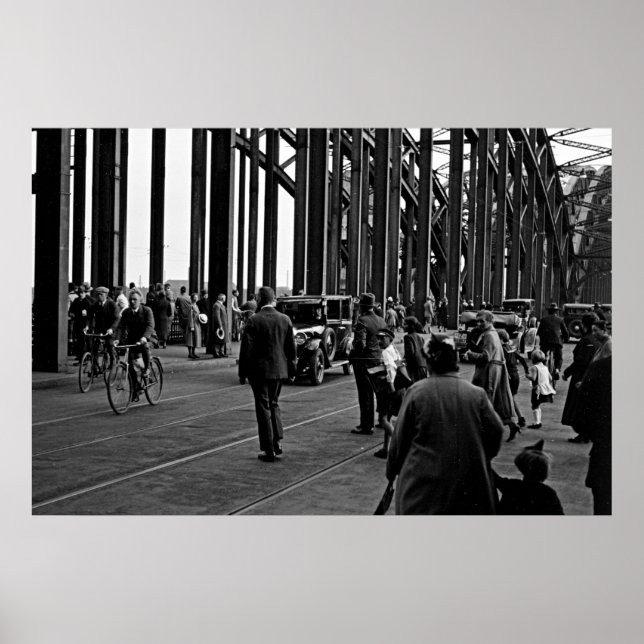 Póster Köln um 1930 - Hohenzollernbrücke - Colonia (Frente)