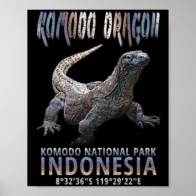 Póster Komodo Dragon - El mayor lagarto del mundo. (Frente)