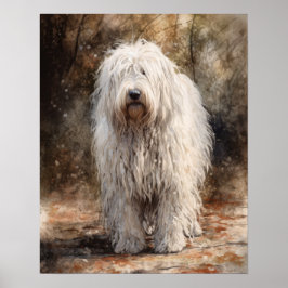 Póster Komondor Dog Art Print Poster