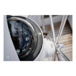 Póster Kompas dat de richting geeft aan een avontuur. 