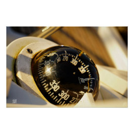 Póster Kompas helpt navigeren en koer behouden. 