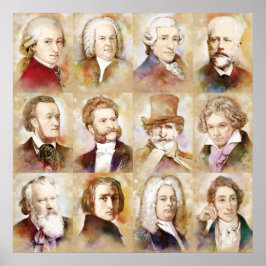 Póster Komponisten - Mozart, Bach, Beethoven y mehr!