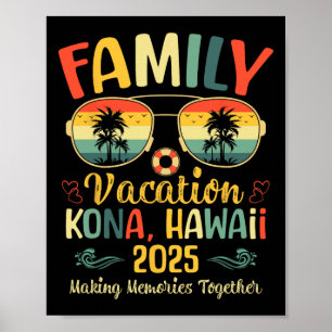 Póster Kona Hawaii Beach Family Summer Vacation 2025