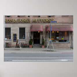 Póster Konditorei alemán tradicional en Nuremberg