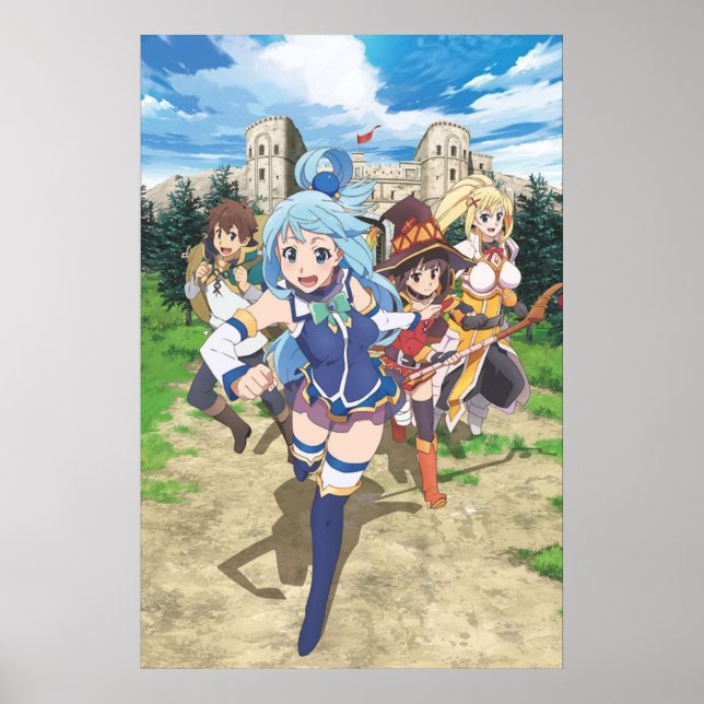 Póster Konosuba Aqua Megumin Darkness Kazuma (Frente)