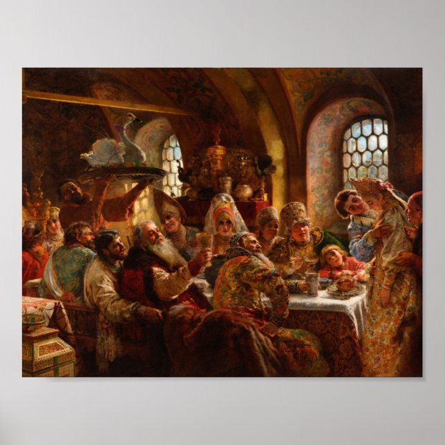 Póster Konstantin Makovsky - Un festín de Bodas Boyar (Frente)