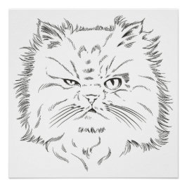 Póster Kopfzeichnung einer Perserkatze