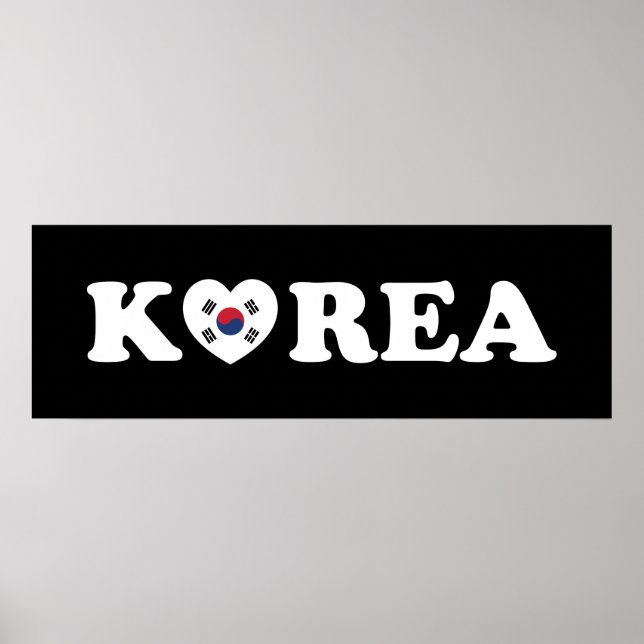 Póster Korea Love Heart Flag Poster (Frente)
