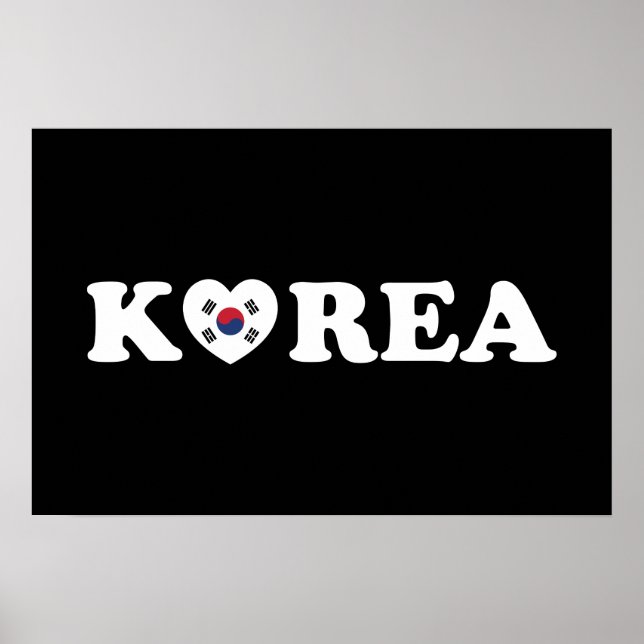Póster Korea Love Heart Flag Poster (Frente)