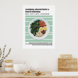 Póster Korean Bibimbap Recipe Modern Food 