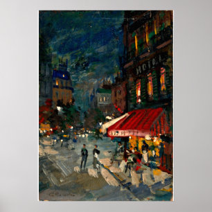 Póster Korovin - Cafe de esquina de noche, París enmarca