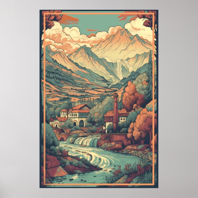 Póster KOSOVO : Publicidad de Viajes Vintage (Frente)