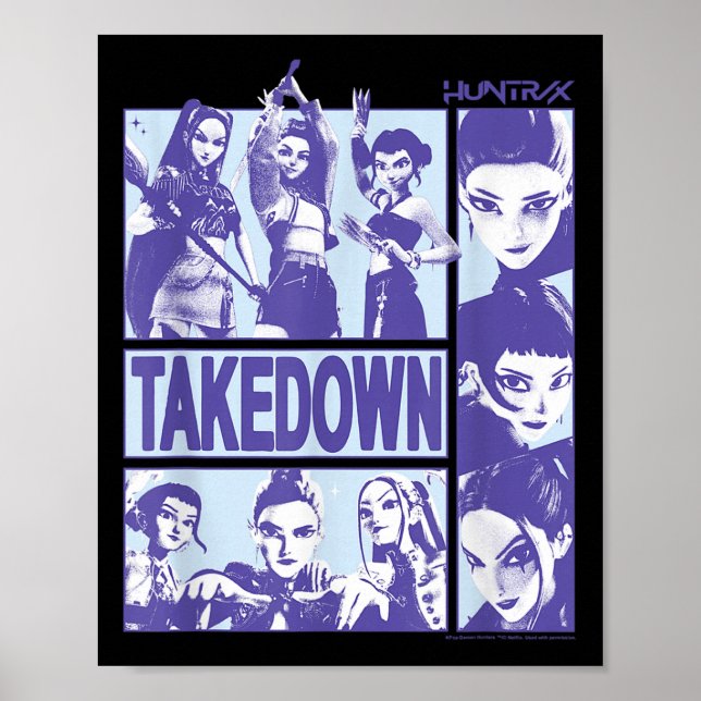 Póster Kp Demon Hunters Halloween Huntrix Takedown Panel  (Frente)