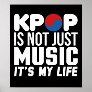 Póster Kpop es mi vida gráficos de eslóganes musicales