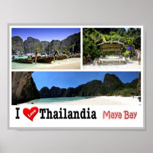 Póster Krabi - Bahía Maya - Tailandia - Me encanta -