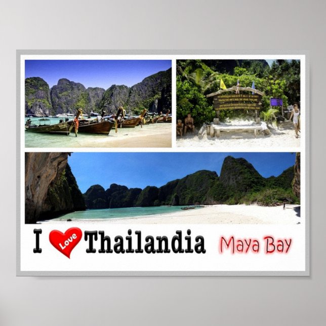 Póster Krabi - Bahía Maya - Tailandia - Me encanta - (Frente)