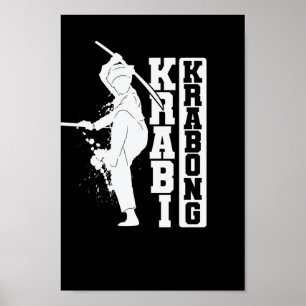 Póster Krabi Krabong Training Kampfkunst Thailand