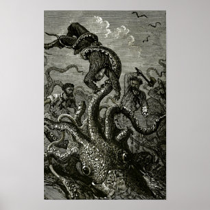 Póster Kraken de 20000 Leguas Bajo el Mar