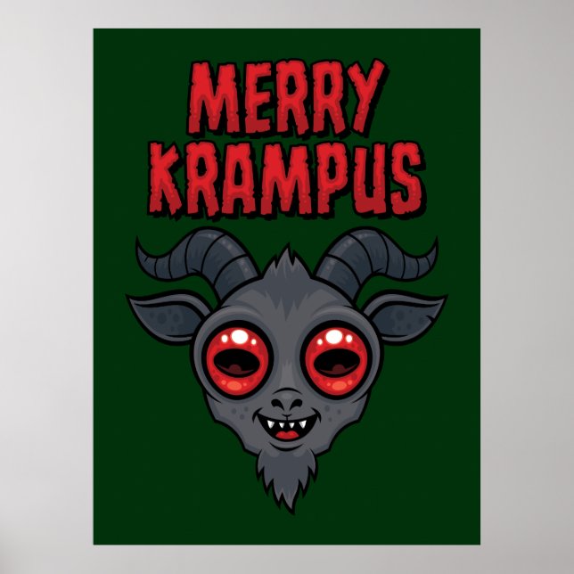 Póster Krampus Alegre y Espeluznante (Frente)