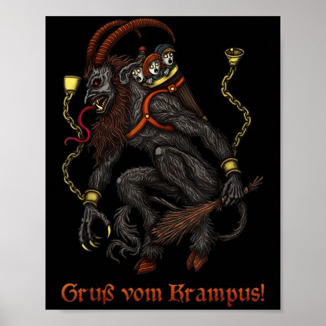 Póster Krampus Dark Christmas Merry Krampus Holiday Horro (Frente)