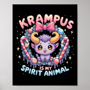 Póster Krampus Es Mi Animal Espíritu Dulce Festivi