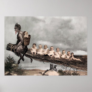 Póster Krampus espeluznante